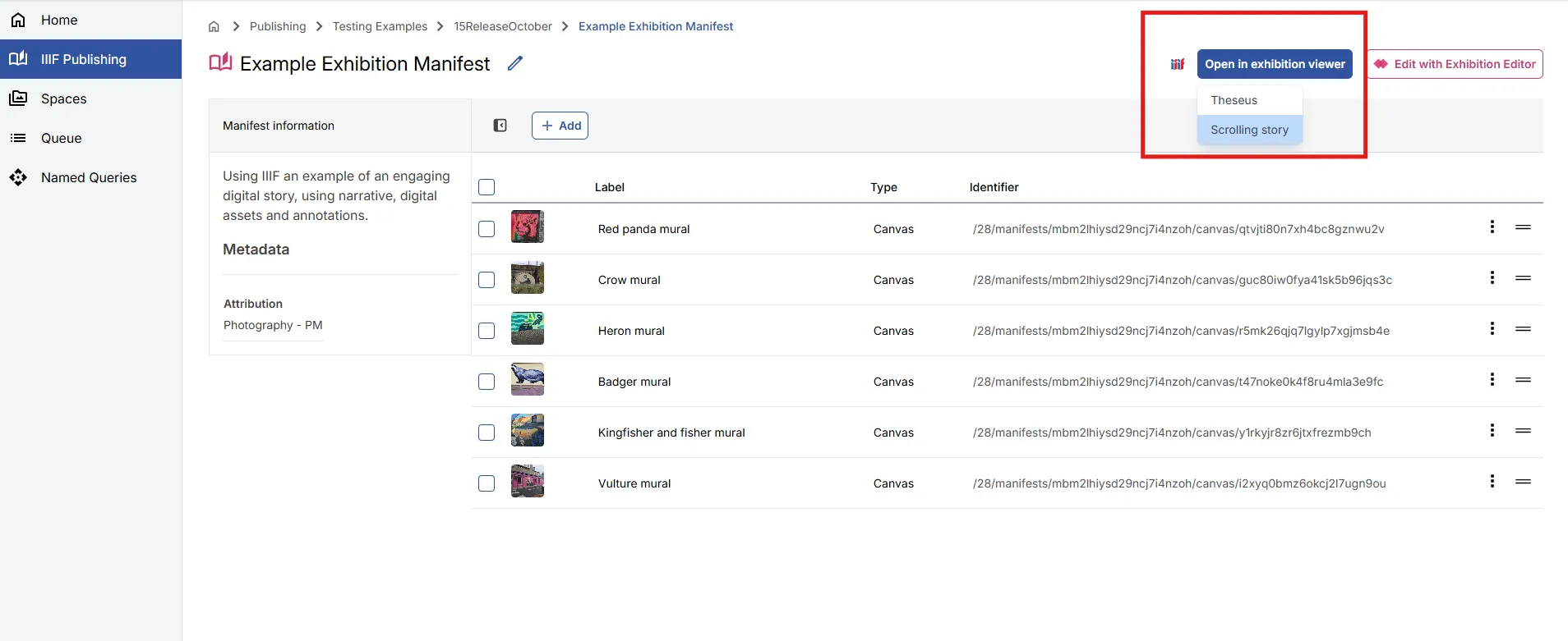 Fig. 5.1d: Preview your exhibition