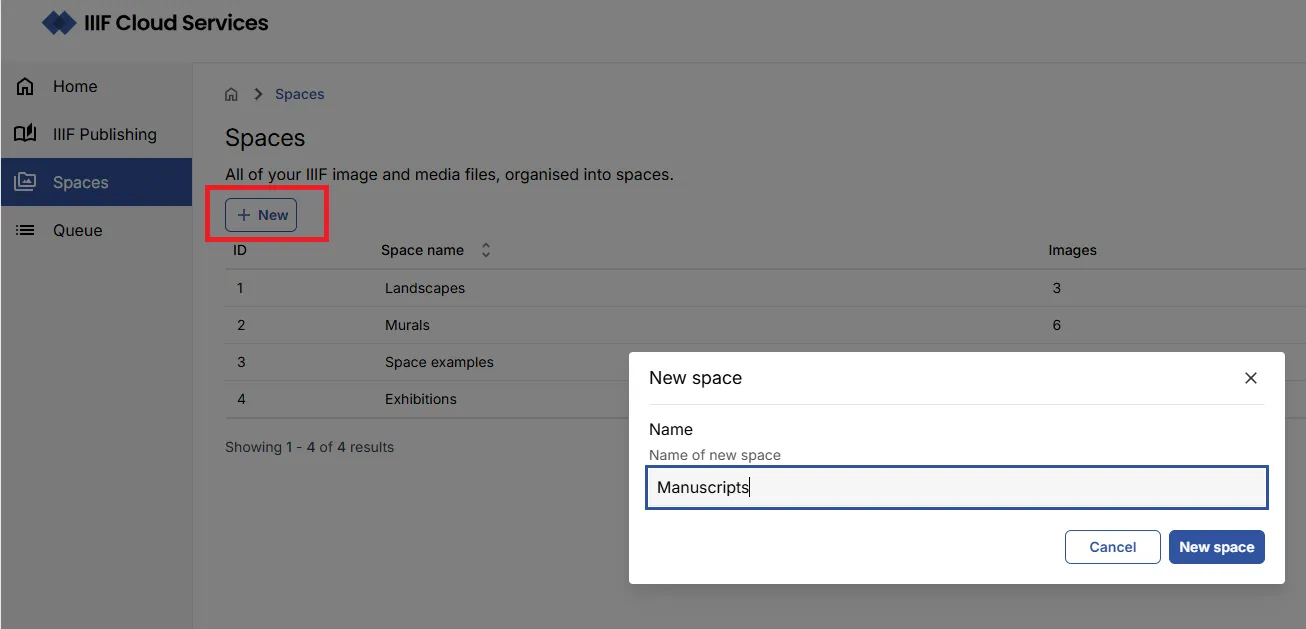 Fig. 2.1a: Adding a new space