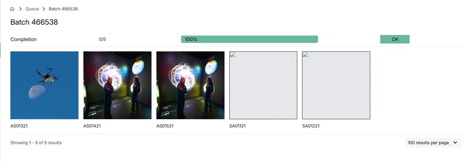 Fig. 2.1k: View of a completed batch