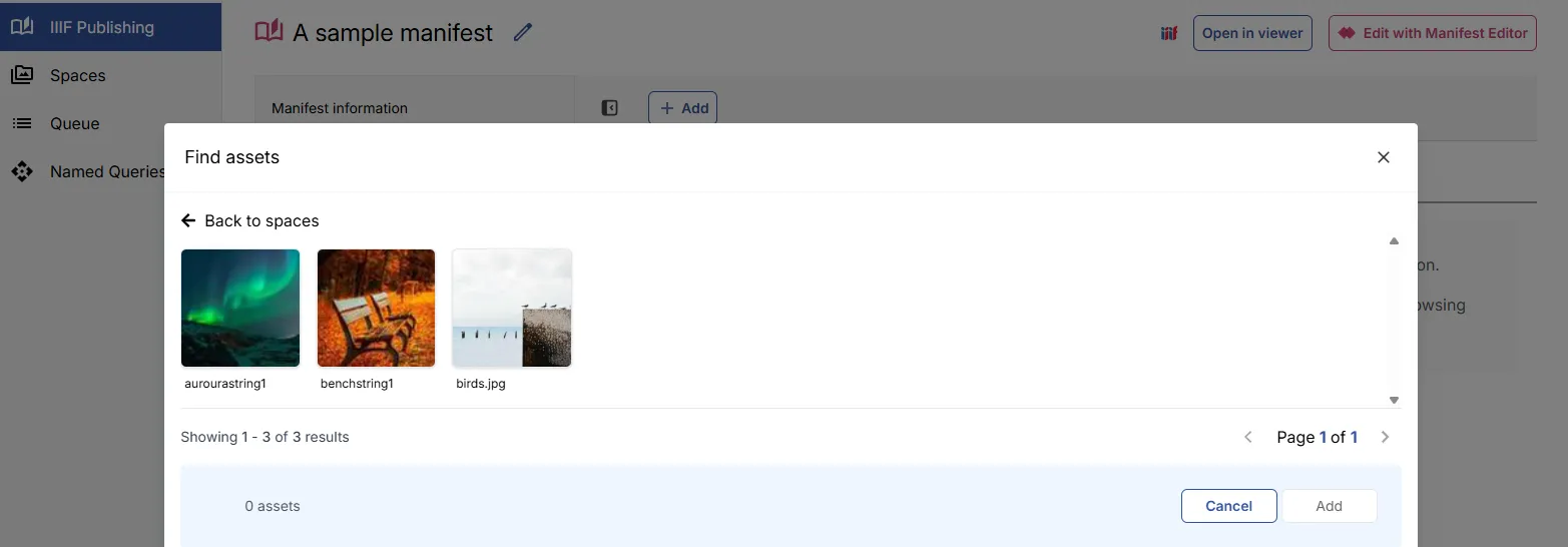 Fig. 3.2.2g: Metadata values used as asset labels