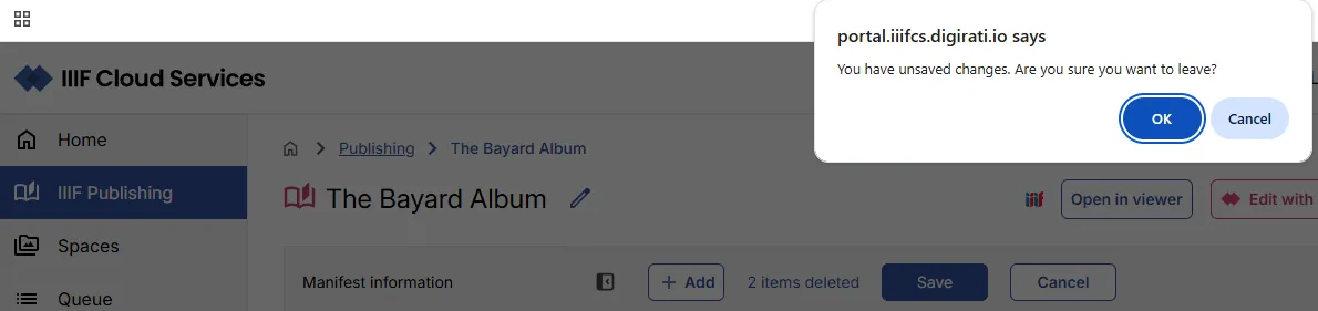 Fig. 3.2.3f: Unsaved changes prompt