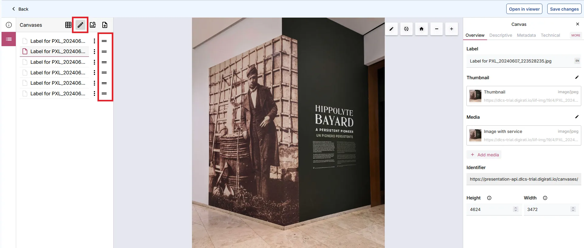 Fig. 3.2.4d: Reordering canvases in your Manifest