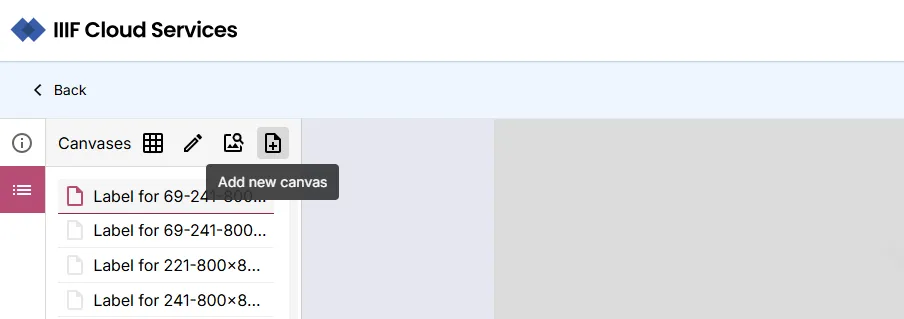 Fig. 3.2.6a: 'Add new canvas' button