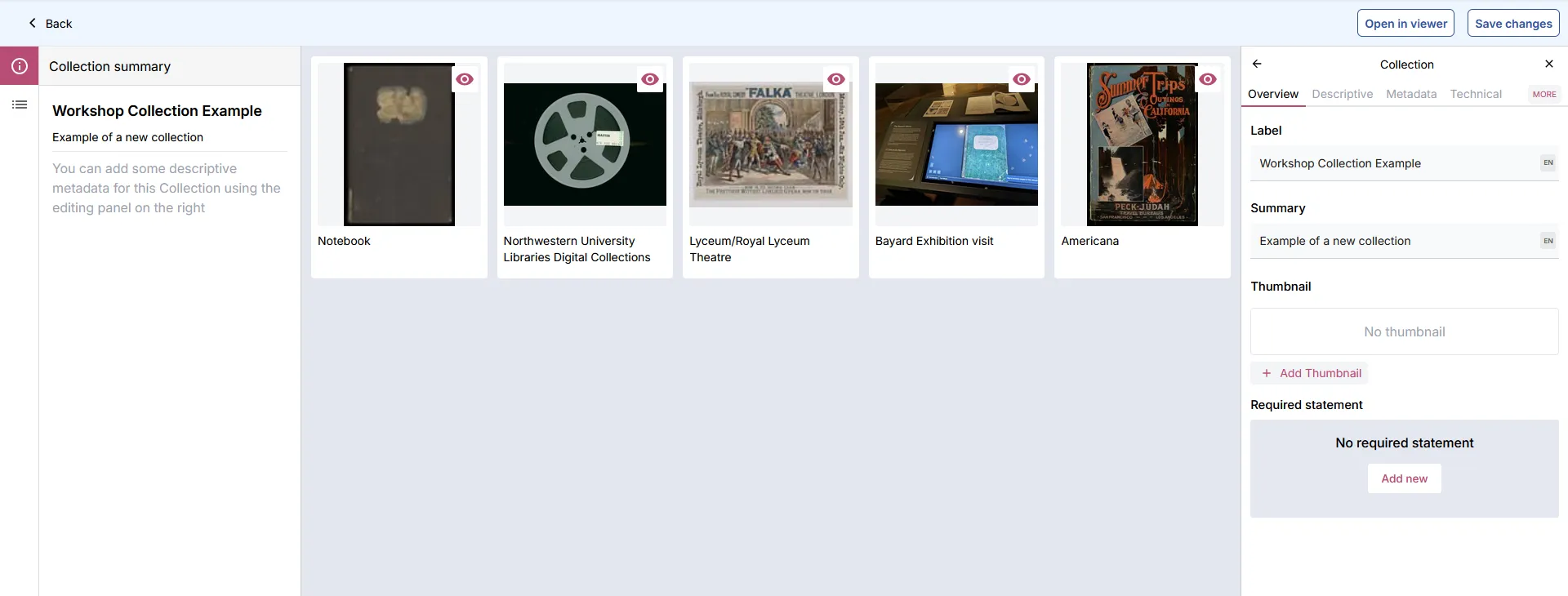 Fig. 3.3.7a: Viewing the Collection in the Collection Editor