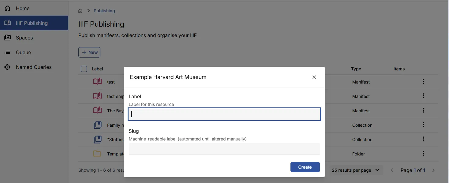 Fig. 3.4.1i: Creating a new Manifest using the template