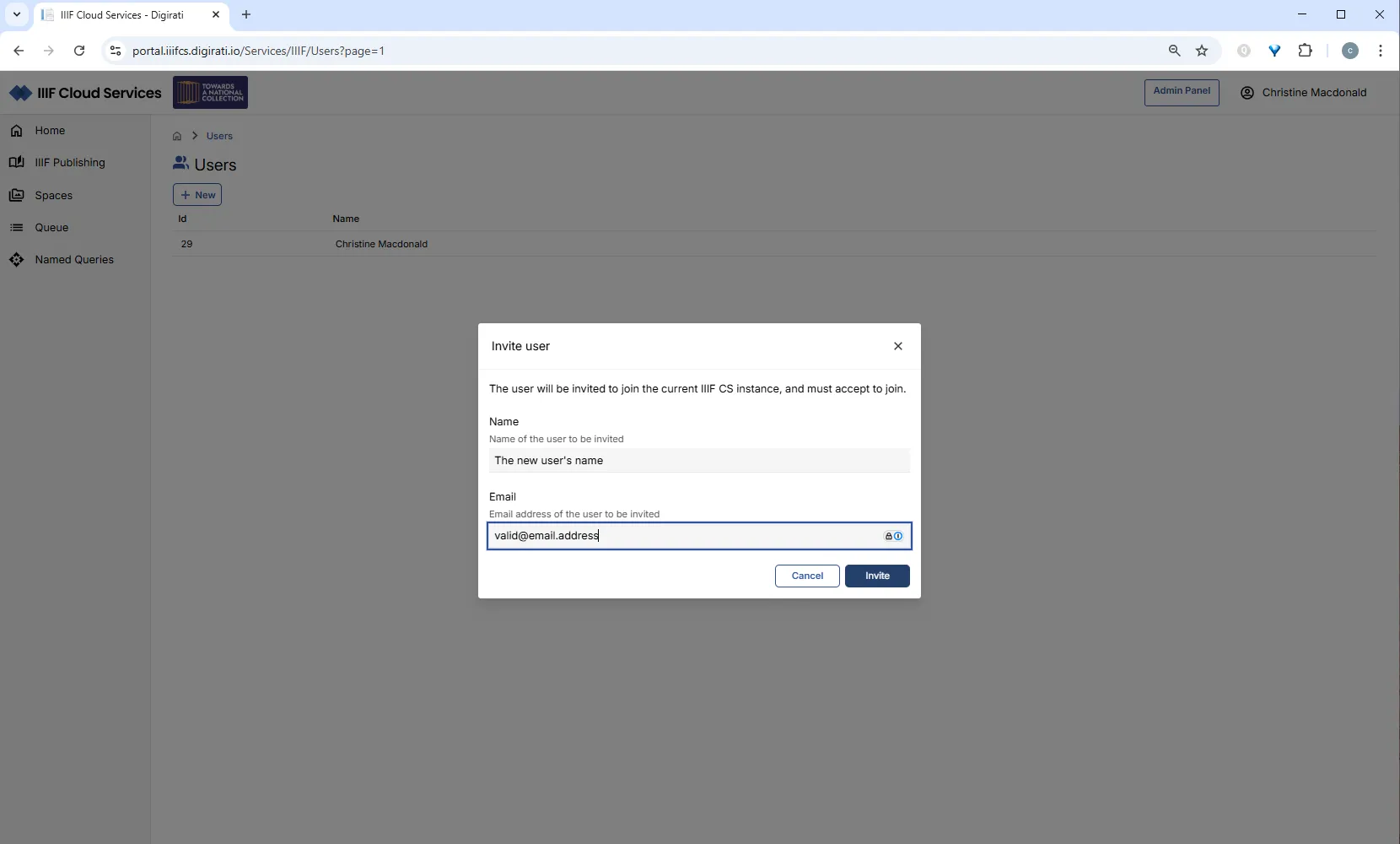 Fig. 4.1c: Enter the new user's details